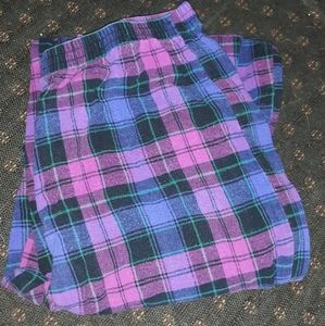 Purple and blue pajama pants